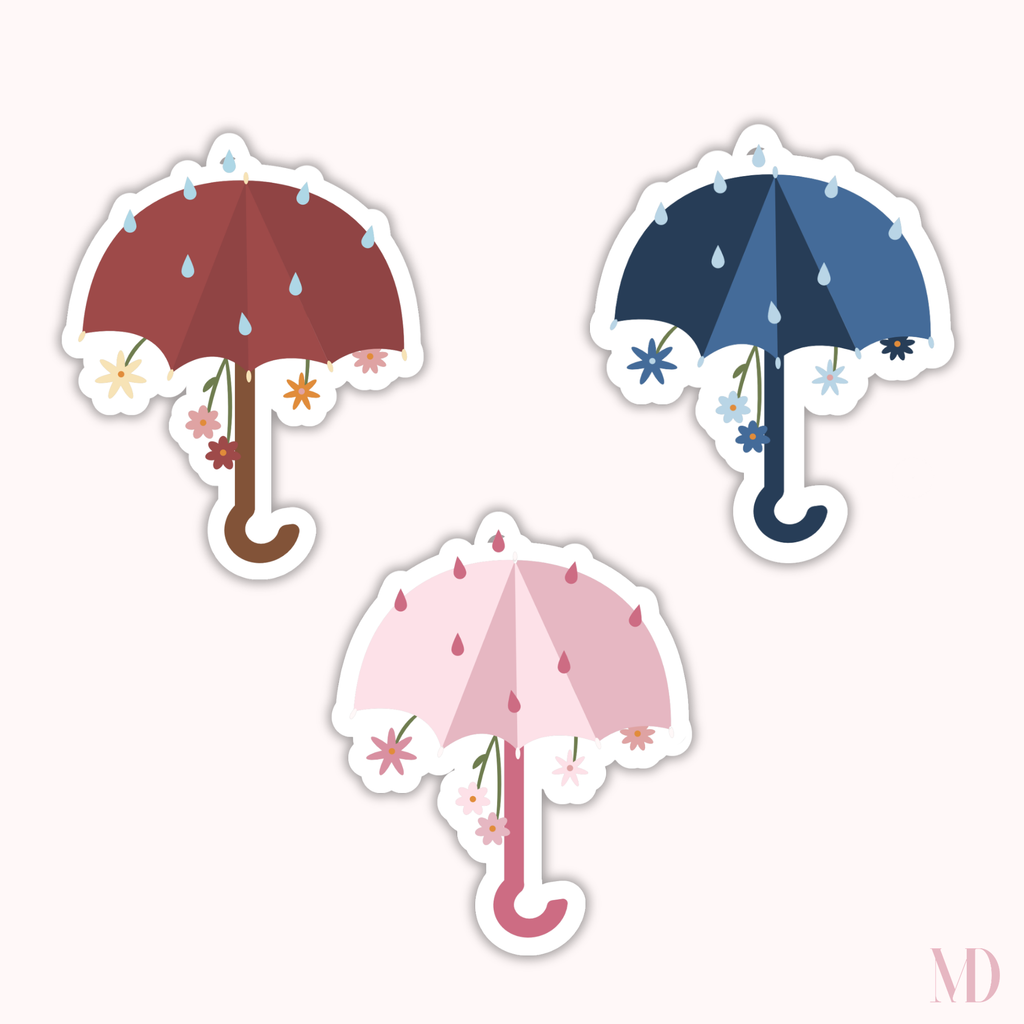 Sticker Parapluie Fleuri