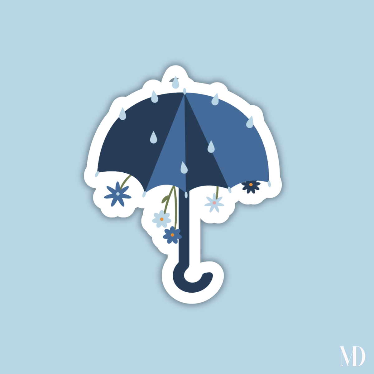 Sticker Parapluie Fleuri