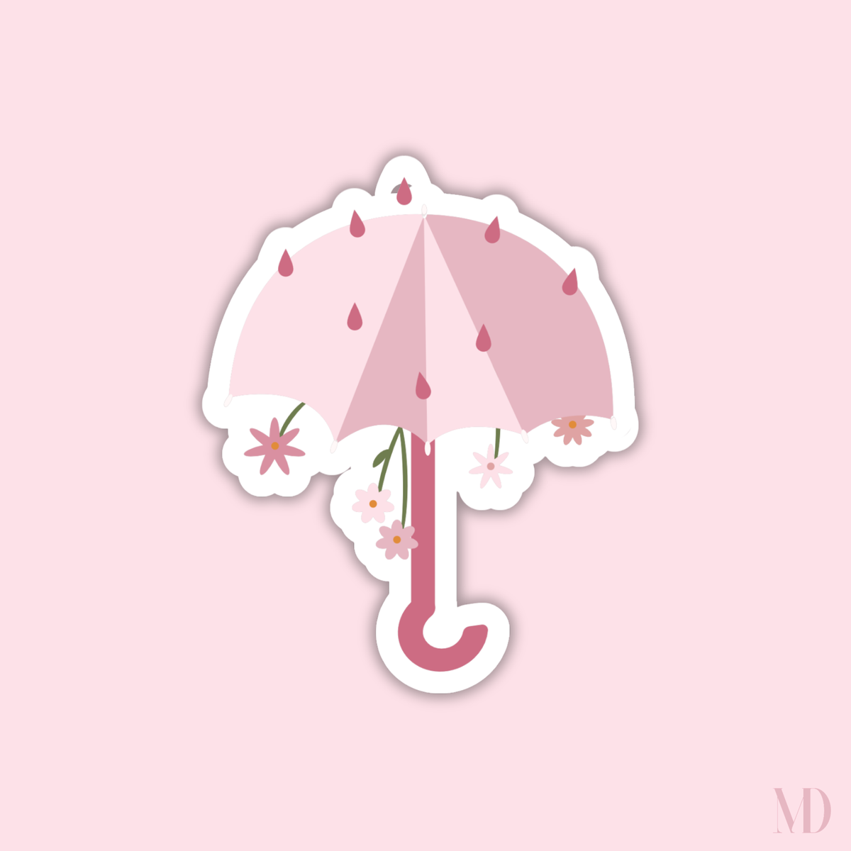 Sticker Parapluie Fleuri